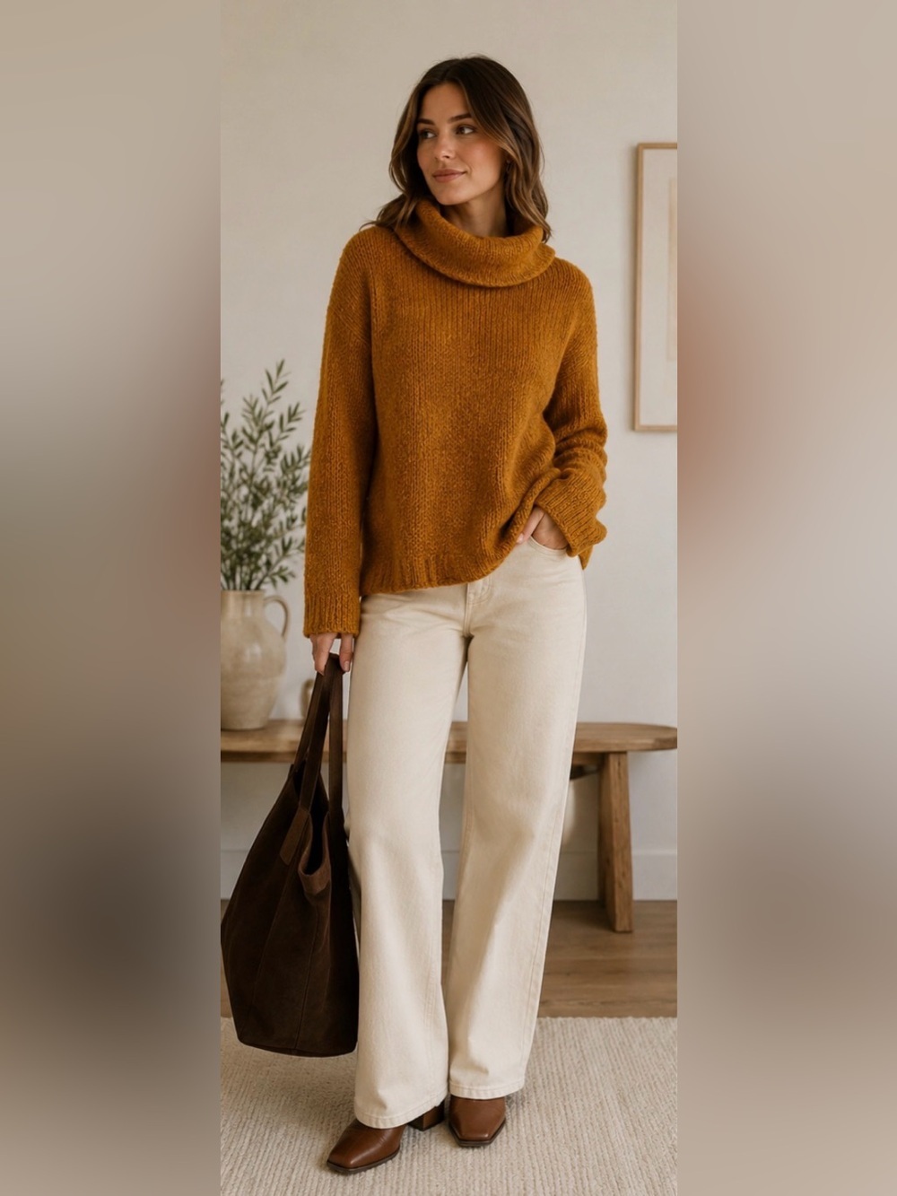 Eileen Fisher Italian Yarn Cowl Neck Pullover Knit Sweater Sz Large - Picture 3 of 10